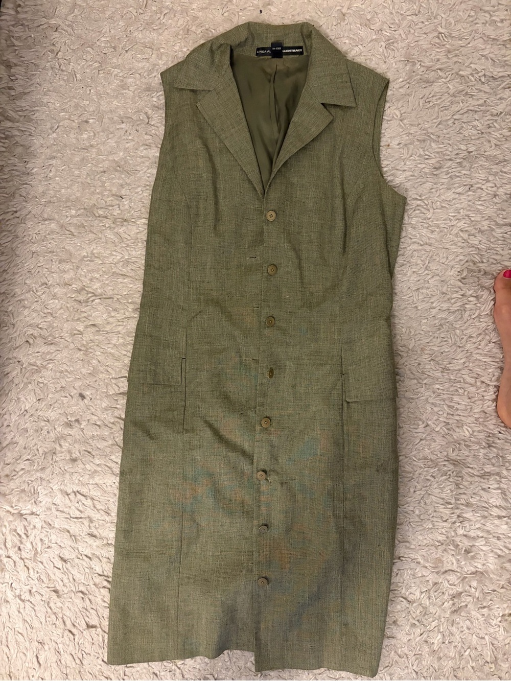 Ellen Tracy Olive Green Petite Blazer Dress - Picture 2 of 9